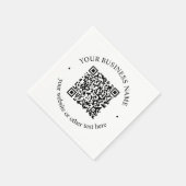 アップロードしたQRコードと編集可能な循環文字 スタンダードカクテルナプキン (角)