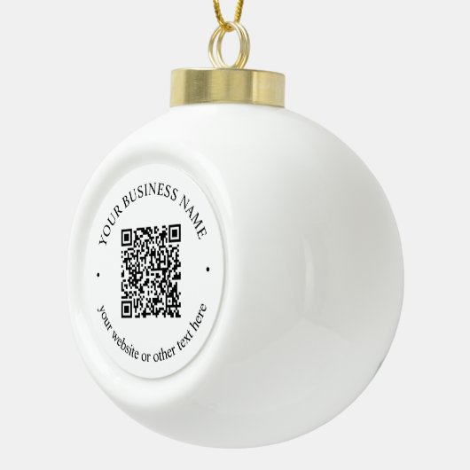 アップロードしたQRコードと編集可能な循環文字 セラミックボールオーナメント (右)