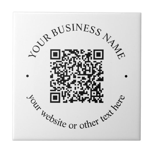 アップロードしたQRコードと編集可能な循環文字 タイル (正面)