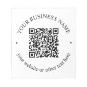 アップロードしたQRコードと編集可能な循環文字 ノートパッド (正面)