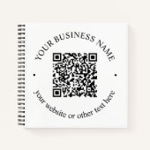 アップロードしたQRコードと編集可能な循環文字 ノートブック (正面)
