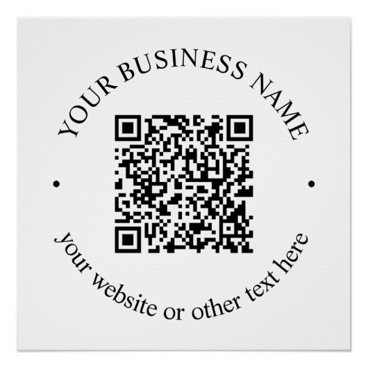 アップロードしたQRコードと編集可能な循環文字 ポスター (正面)