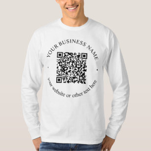 アップロードしたQRコードと編集可能な循環文字 Tシャツ
