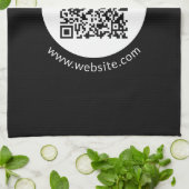 アップロードしたQRコード | 編集可能な文字と色 キッチンタオル (折り畳み)