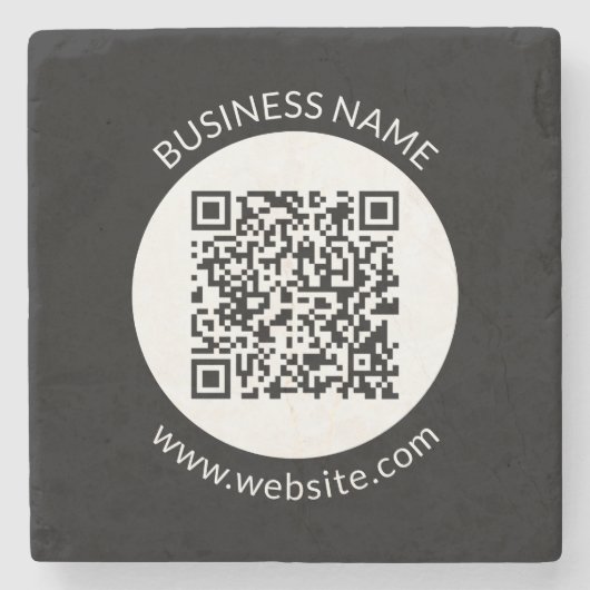 アップロードしたQRコード | 編集可能な文字と色 ストーンコースター (正面)