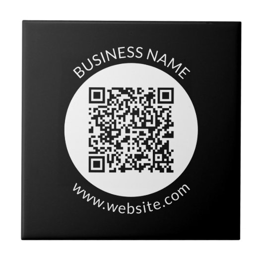 アップロードしたQRコード | 編集可能な文字と色 タイル (正面)