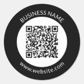 アップロードしたQRコード | 編集可能な文字と色 ラウンドシール (正面)