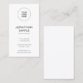 アップロードするロゴの追加モダンテンプレート（縦） 名刺 (正面/裏面)