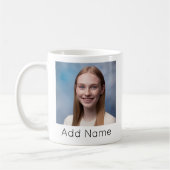 アップロードカスタム写真の写真と名前パーソナライズされた コーヒーマグカップ (左)
