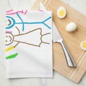 アップロードスケッチ子アートワークの作成先 キッチンタオル (四つ折り)