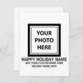 アップロード写真の写真と追加文字-カスタマイズシンプル シーズンカード (正面/裏面)