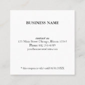 アップロード写真の写真と追加文字-カスタマイズシンプル 割引カード (裏面)