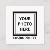 アップロード写真の写真と追加文字-カスタマイズシンプル 割引カード (正面)