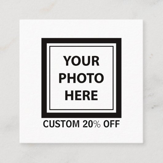 アップロード写真の写真と追加文字-カスタマイズシンプル 割引カード (正面)