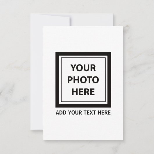 アップロード写真の写真と追加文字- カスタマイズ カード (正面)