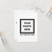 アップロード写真の写真と追加文字- カスタマイズ カード (正面/裏面インサイチュ)