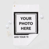 アップロード写真の写真と追加文字- カスタマイズ ゴルフタオル (インサイチュ)