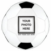 アップロード写真の写真と追加文字- カスタマイズ サッカーボール (正面)