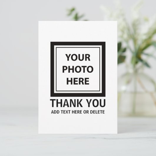 アップロード写真の写真と追加文字- カスタマイズ サンキューカード (スタンド正面)
