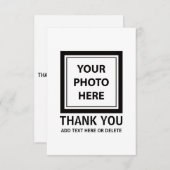 アップロード写真の写真と追加文字- カスタマイズ サンキューカード (正面/裏面)