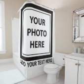 アップロード写真の写真と追加文字- カスタマイズ シャワーカーテン (インサイチュ)