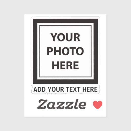 アップロード写真の写真と追加文字- カスタマイズ シール (シート)