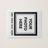 アップロード写真の写真と追加文字- カスタマイズ ジグソーパズル (横)