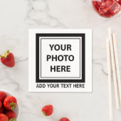 アップロード写真の写真と追加文字- カスタマイズ スタンダードカクテルナプキン (インサイチュ)