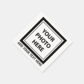 アップロード写真の写真と追加文字- カスタマイズ スタンダードカクテルナプキン (角)