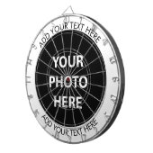 アップロード写真の写真と追加文字- カスタマイズ ダーツボード (正面右)