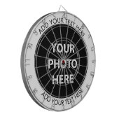 アップロード写真の写真と追加文字- カスタマイズ ダーツボード (正面左)