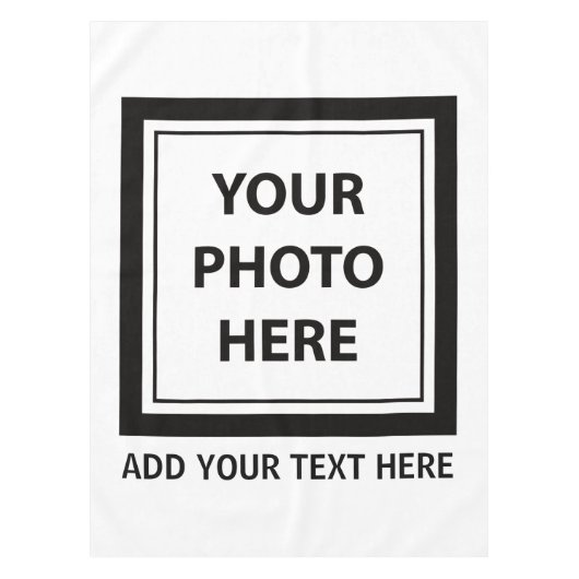 アップロード写真の写真と追加文字- カスタマイズ テーブルクロス (正面)