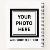 アップロード写真の写真と追加文字- カスタマイズ ノートブック (裏面)