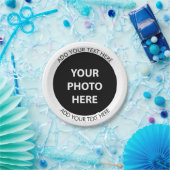 アップロード写真の写真と追加文字- カスタマイズ ペーパープレート (パーティー)