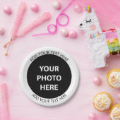 アップロード写真の写真と追加文字- カスタマイズ ペーパープレート (パーティー)