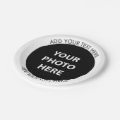 アップロード写真の写真と追加文字- カスタマイズ ペーパープレート (アングル)