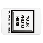 アップロード写真の写真と追加文字- カスタマイズ マグネット (横)