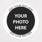 アップロード写真の写真と追加文字- カスタマイズ ラベル (デザイン2)