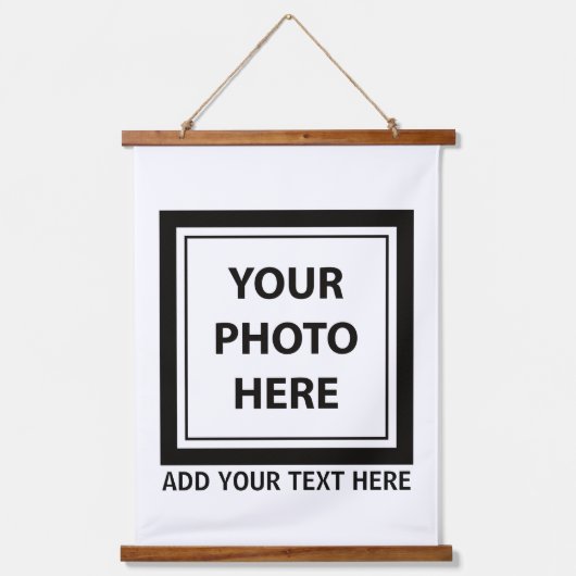 アップロード写真の写真と追加文字- カスタマイズ 吊り下げ型タペストリー (正面)