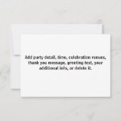 アップロード写真の写真と追加文字- カスタマイズ 招待状 (裏面)