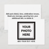 アップロード写真の写真と追加文字- カスタマイズ 招待状 (正面/裏面)