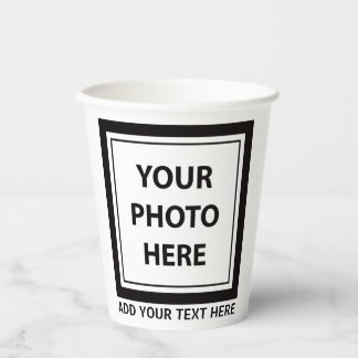 アップロード写真の写真と追加文字- カスタマイズ 紙コップ