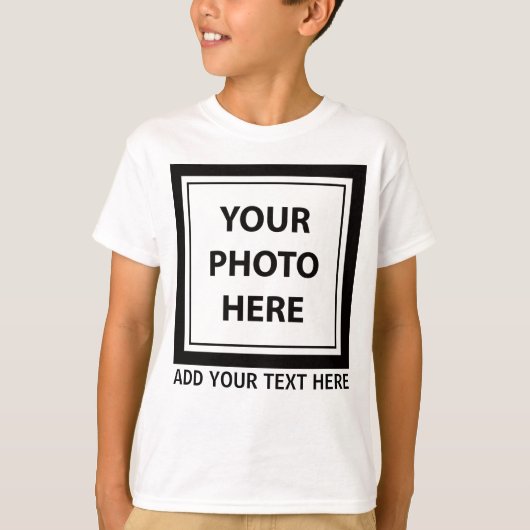アップロード写真の写真と追加文字- カスタマイズ Tシャツ (正面)