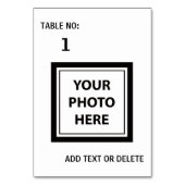 アップロード写真の写真と追加文字-シンプル テーブルナンバー (裏面)