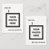 アップロード写真の写真と追加文字-シンプル プレイスカード (正面/裏面)