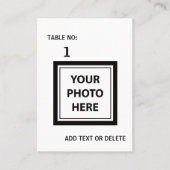 アップロード写真の写真と追加文字-シンプル プレイスカード (正面)