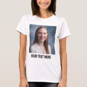 アップロード写真カスタムの写真と文字パーソナライズされた Tシャツ (正面)