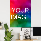 アップロード写真パーソナライズドテンプレート大 ポスター (ホームオフィス)
