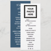 アップロード写真写真&追加文字 – ウェディングパーティー プログラム (正面/裏面)