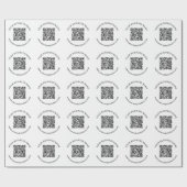 アップロード可能なQRコードテンプレート(編集可能なテキスト付き) ラッピングペーパー (フラット)